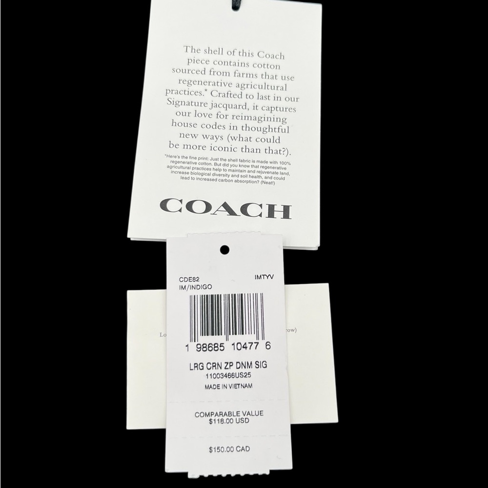 Coach Signature Medium Denim Zip Wristlet - Picture 6 of 6